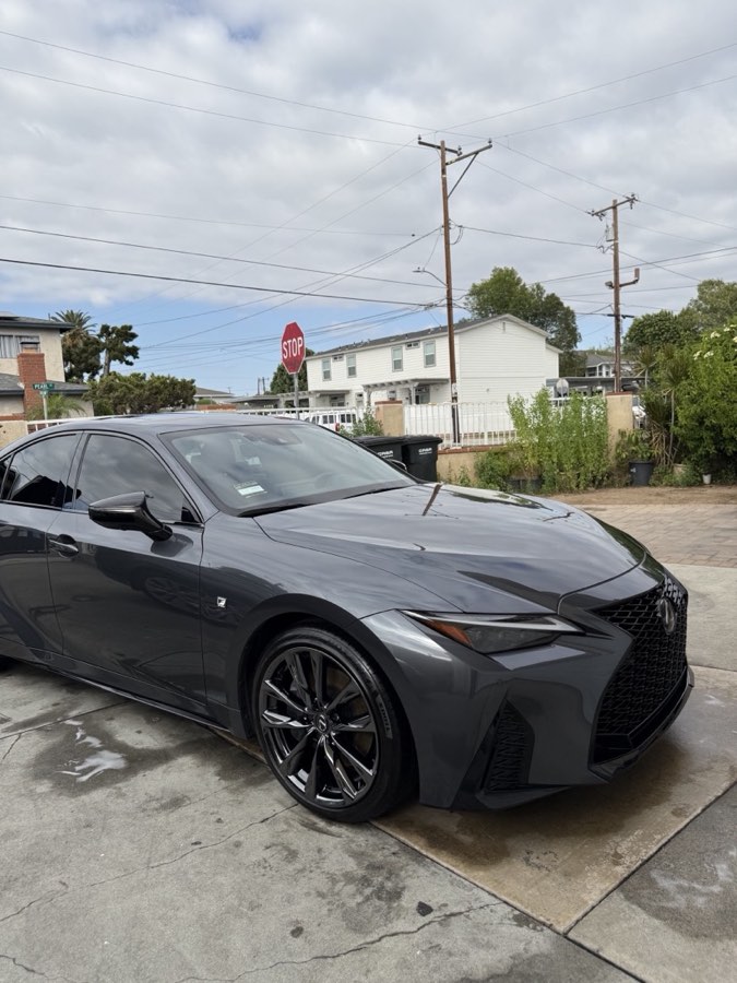 Gray Lexus IS after a hand wash in Anaheim